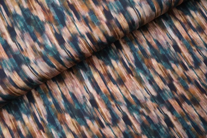 Paint Stripes Tricot Zand - Megan Blue Fabrics