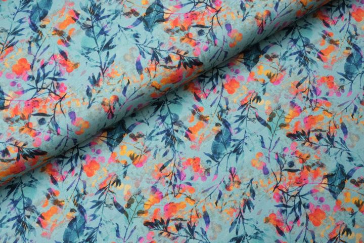 Flower Dance Tricot Zeegroen - Megan Blue Fabrics