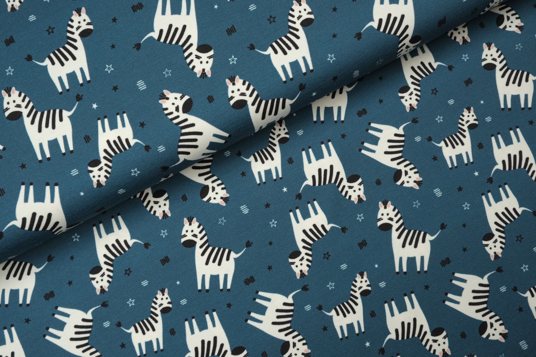 Zebras Tricot Jeans - Megan Blue Fabrics